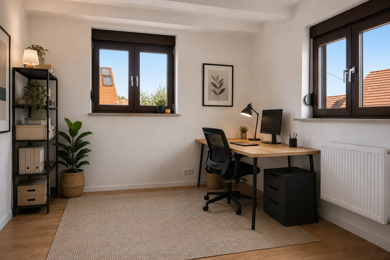 Home Staging eines Arbeitszimmers, digitale Möblierung